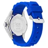 The back of a blue Ice Watch with a silver casing. Produktbild-Vorschau