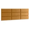 A set of six brown upholstered wall panels arranged in a 2x3 grid against a white background. Anteprima dell’immagine prodotto