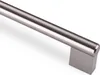 A close-up shot of a silver cabinet handle against a white background. Produktbild-Vorschau