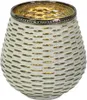 Windlicht Glas weiß-Silber gemustert Ø8 cm H8,2 cm,von Produktbild-Vorschau 1