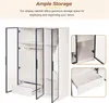 OKWISH Armoire avec 3 Portes Vitrées, 1 Tiroir et Éclairage Voir les images du produit 7