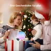 A family is opening a Christmas gift, revealing a colorful light-up alarm clock. Produktbild-Vorschau