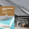 A collage of images showcasing product features, including a zipper, foam layers, and a washing machine. Produktbild-Vorschau