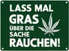 Lass mal Gras rauchen Metallschild in 15x20 cm mit Produktbild-Vorschau 1