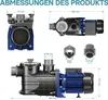 Pompa per piscina 13800 l/h 550 W Pompa per piscina Pompa Anteprima dell’immagine prodotto 4