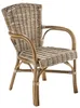 A single rattan chair with armrests, presented against a white background. Podgląd zdjęcia produktu