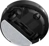The underside of a black robot vacuum cleaner with a white cleaning pad attached. Náhled obrázku produktu
