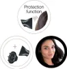 Collage of images showing a hair dryer nozzle, hair dryer attachments, and a woman with healthy hair. Podgląd zdjęcia produktu
