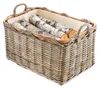 A rectangular wicker basket filled with birch logs, presented against a white background. Náhľad obrázku produktu