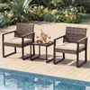 Set di mobili da giardino in polyrattan COSTWAY, set da Anteprima dell’immagine prodotto 9