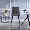 ProximaX Esszimmerstühle mit Samt-Bezug 4er Set, Grau - Produktbild-Vorschau 2