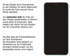 An illustration of a smartphone with text explaining the design of a screen protector. Produktbild-Vorschau
