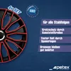 4 STK 14 Zoll Voltec Pro black/red schwarz PETEX Radkappen Produktbild-Vorschau 3