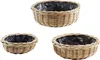 Kobolo Pflanzschalenset aus Kubu Rattan im 3er Set grau - Produktbild-Vorschau 1