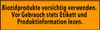 A warning label with German text about using biocidal products. Produktbild-Vorschau