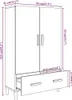 Line drawing of a wardrobe with dimensions indicated. Náhľad obrázku produktu