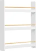 A white three-tiered shelf with wooden bars on each shelf. Náhled obrázku produktu