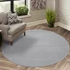 Teppich Kurzflor Wohnzimmer - Grau - 160 cm Rund -  Produktbild-Vorschau 1