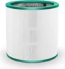 A cylindrical air purifier filter with a white pleated filter material and green top and bottom rims. Produktbild-Vorschau