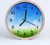 Holzuhr 30fi cm wanduhr - Gras Natur Produktbild-Vorschau 1