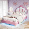Kinderbett Polsterbett 90x200 cm, Prinzessin Einzelbett mit Produktbild-Vorschau 5