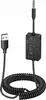 A black USB to 3.5mm audio cable with a coiled cord and a small control box. Produktbild-Vorschau