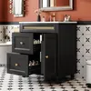 Lavabo da bagno indipendente nero 76x46x86,5 cm con Anteprima dell’immagine prodotto 2