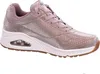 A side view of a pink Skechers sneaker with a white sole and brown outsole. Anteprima dell’immagine prodotto