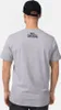 Back view of a man wearing a grey t-shirt and a black baseball cap. Produktbild-Vorschau