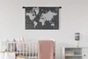 MuchoWow® Wandteppich Wandbehang Weltkarte - Schwarz - Weiß Produktbild-Vorschau 2