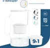 A product image of a water filter pitcher with accompanying marketing graphics and text. Náhľad obrázku produktu