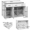 ODIKALO Kücheninsel Anrichte 120x60x90,5 verstellbare Produktbild-Vorschau 8