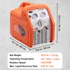 A VEVOR refrigerant recovery machine is shown with dimensions and specifications overlaid. Náhľad obrázku produktu