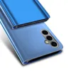 A blue smartphone case is shown from a diagonal angle against a white background. Produktbild-Vorschau