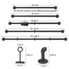 Diagram showing different sizes and components of curtain rods. Produktbild-Vorschau