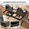 Biurko komputerowe HOMCOM z 2 szufladami, 120 x 60 x 77 cm, Podgląd zdjęcia produktu 5