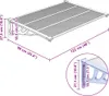 A diagram showing the dimensions of a door canopy. Anteprima dell’immagine prodotto