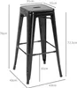 HOMCOM Lot de 4 tabourets de Bar Empilable Chaise de Bar Voir les images du produit 7