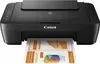 A black Canon printer is shown printing a document with charts and graphs. Produktbild-Vorschau
