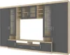 Wohnwand Paris Anbauwand Wohnkombi Wohnzimmer MDF Grau+ Produktbild-Vorschau 2