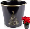 Goldener Weihnachtstopf aus Metall mit weißem Produktbild-Vorschau 1
