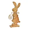 Holz Osterhase mit Osterei „Frohe Ostern“ – Natur pur für Produktbild-Vorschau 4
