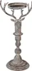 Clayre & Eef Kerzenständer Hirsch 17x14x42 cm Grau Metall Produktbild-Vorschau 3