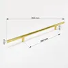 A gold cabinet handle with measurement annotations. Produktbild-Vorschau