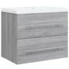 vidaXL Waschbeckenschrank mit Einbaubecken Grau Sonoma Produktbild-Vorschau 3