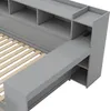 A close-up view of a gray daybed with built-in shelving and a USB port. Produktbild-Vorschau
