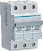 A close-up studio shot of a three-pole circuit breaker. Produktbild-Vorschau