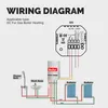 A wiring diagram showing how to connect a thermostat to a gas boiler heating system, including radiators, a wash basin, and a shower. Produktbild-Vorschau