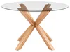 home24 Esstisch Rund - Glas / Eiche Massiv Produktbild-Vorschau 3