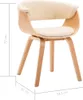 vidaXL Jídelní židle Cream Bent Wood a umělá kůže Náhled obrázku produktu 5